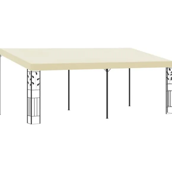 vidaXL vægmonteret pavillon 6x3x2,5 m cremefarvet - Festtelte & havepavilloner