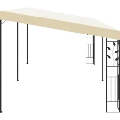 vidaXL vægmonteret pavillon 6x3x2,5 m cremefarvet - Festtelte & havepavilloner