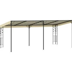 vidaXL vægmonteret pavillon 6x3x2,5 m cremefarvet - Festtelte & havepavilloner