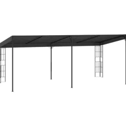 vidaXL vægmonteret pavillon 3x6 m stof antracitgrå - Festtelte & havepavilloner