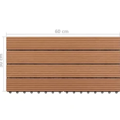 vidaXL WPC-fliser 60 x 30 cm 6 stk. 1 m² brun - Gulve