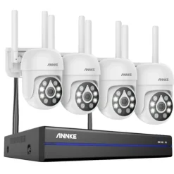 Videoovervågningskit, CCTV-system, 5MP opløsning, 16-kanals tilslutning, 16CH NVR 4 stk. kamera