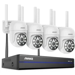 Videoovervågningskit, CCTV-system, 5MP opløsning, 16-kanals tilslutning, 16CH NVR 4 stk. kamera