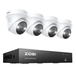 Videoovervågningssystem, AI-detektion, 4K-opløsning,2T, 4PCS 5MP kameraer