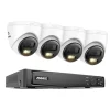 Videoovervågningssystem, 8-kanals opsætning, smart dual-lys funktion,8MP 4stk cam Mic, 1T