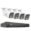 Videoovervågningssystem, 8MP opløsning, Power Over Ethernet,4T, I51ES 5MP 4stk Mic-a