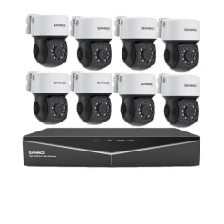 Videoovervågningssystem, 2MP HD opløsning, høj klarhed kuglekamera, 1T, 8ch med 8 stk kameraer