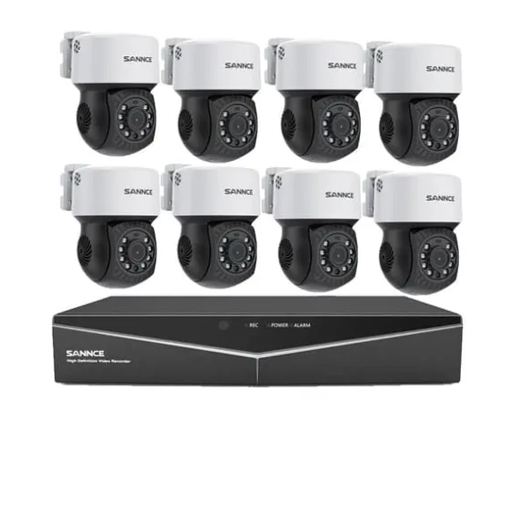 Videoovervågningssystem, 2MP HD opløsning, høj klarhed kuglekamera, 1T, 8ch med 8 stk kameraer
