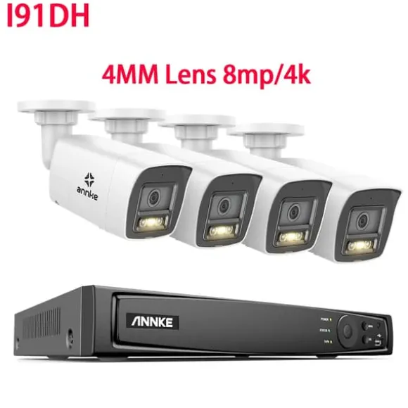Videoovervågningssystem, 8MP opløsning, Power Over Ethernet,I91DH 8mp 4stk Mic, 2T