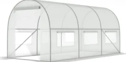 Viking Choice Hobby Drivhus 4.5x2x2m - Holdbart, UV-bestandigt PE-dække, 9m² dyrkningsareal