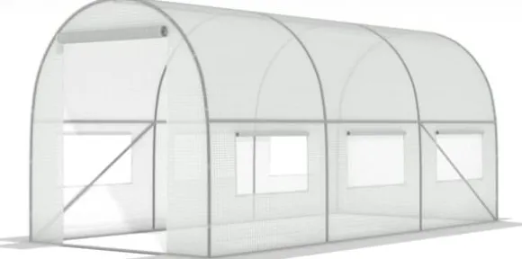 Viking Choice Hobby Drivhus 4.5x2x2m - Holdbart, UV-bestandigt PE-dække, 9m² dyrkningsareal