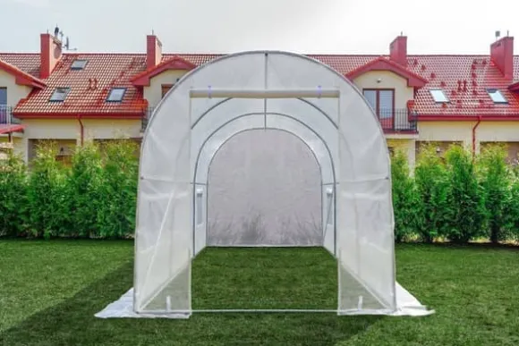 Viking Choice Hobby Drivhus 4.5x2x2m - Holdbart, UV-bestandigt PE-dække, 9m² dyrkningsareal