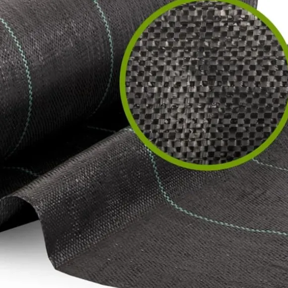 Viking Choice UV-bestandig rodbarriere stof, 100m x 1,6m, inkl. 100 jordpinde til nem installation