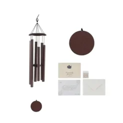 Vindklokke, 45 tommer længde, 6 aluminiumsrør, 21,6 tommer langt rør, holdbart aluminium og bronze materiale, vejer 3,77 lbs
