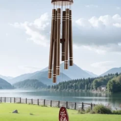 Vindklokker i Aluminium, 1067 mm Memorial, Dyb Tone, Velegnet til Udendørs Brug, Holdbar og Æstetisk Design