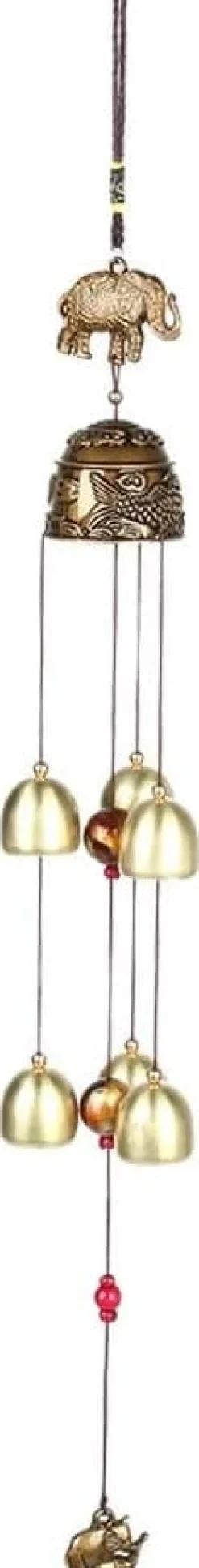 Vindklokker, Vintage bladelefant lykkebringende hængende ornamenter, heldige Feng Shui klokker bronze, kinesiske vindklokker boligindretning