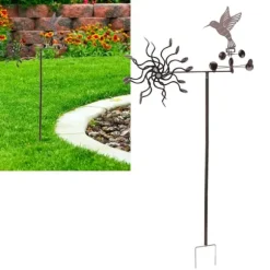 Vindmøller Jern Kolibri Metal Vindmølle Vindskulptur til Udendørs Græsplæne Have Terrasse Havepynt