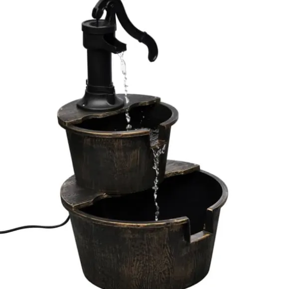 Vintagestil fontæne med brøndpumpedesign - Indendørs dekoration | Farve: Sort | Størrelse: Standard