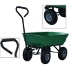 Vippelig havevogn 300 kg - Robust trillebør til haveopgaver | Farve: Grøn | Størrelse: 75 l