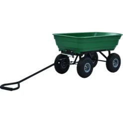 Vippelig havevogn 300 kg - Robust trillebør til haveopgaver | Farve: Grøn | Størrelse: 75 l