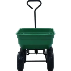 Vippelig havevogn 300 kg - Robust trillebør til haveopgaver | Farve: Grøn | Størrelse: 75 l