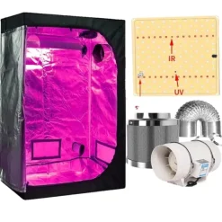 Væksttelt, energieffektive LED-lys, holdbar konstruktion,Sæt C, 60x60x140cm sæt
