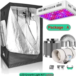 Væksttelt, Fuldspektret LED, Energi Effektivt System,120x120x200 sæt, Sæt A