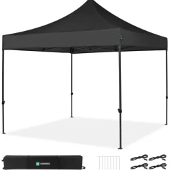 VONROC Easy-Up Party Telt - 3x3 m | Sort