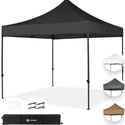 VONROC Easy-Up Party Telt - 3x3 m | Sort