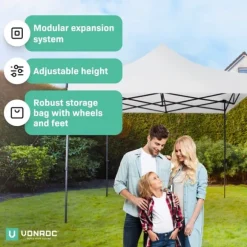 VONROC Easy-Up Party Telt - 3x3 m | Hvid