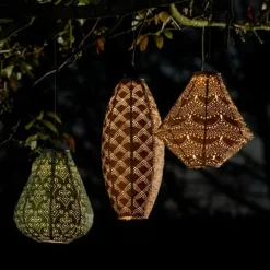 VONROC Havelampe - Solar - Solcelle | Luna Drop | 400x200mm | LED | Ice