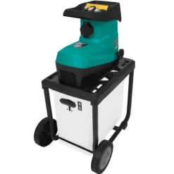 VONROC Kompostkværn - 2800W | Lydsvag induktionsmotor | Flishugger Ø45mm | Inkl. 60L opsamlingsbeholder & skubbepind