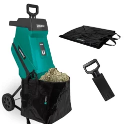VONROC Kompostkværn 2500W - Til grene op til Ø45mm | Inkl. 45L opsamlingspose
