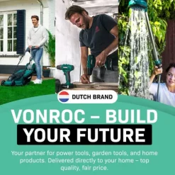 VONROC Kompostkværn 2500W - Til grene op til Ø45mm | Inkl. 45L opsamlingspose