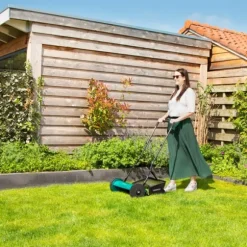 VONROC Plæneklipper - håndskubber - Manuel - 400 mm | 18L | 4 justerbare højdeindstillinger | inkl. vægbeslag