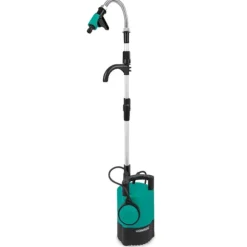 VONROC Regnvandstønde - Pumpe – 400W | 5200 lt/t | Justerbar Flydekontakt & Højdeophæng | Til Havevanding med Regnvand