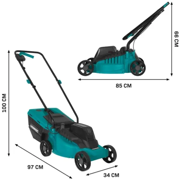 VONROC Sæt Plæneklipper 20V – 32 cm og Græstrimmer | 30L | Drift på én akku! | Inkl. 4.0Ah Akku og oplader