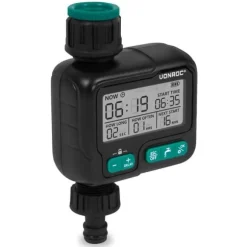 VONROC Vandtimer - Vandur - Digital | Automatisk Vanding | Justerbar Interval 1t–15d | Ekskl. 2x AA batterier