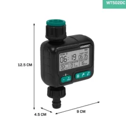 VONROC Vandtimer - Vandur - Digital | Automatisk Vanding | Justerbar Interval 1t–15d | Ekskl. 2x AA batterier