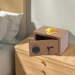 Værdiboks - Mini pengeskab - Digitalt kodelås - Reservenøgler - Til hjem og kontor - Grøn