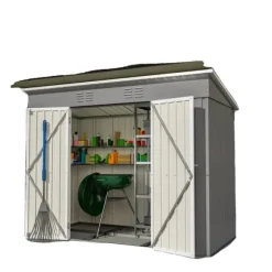 Værktøjsskur, Vejrbestandigt Design, Sikker Opbevaring,8x4FT Grå