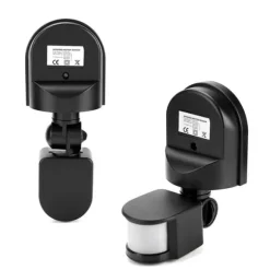 110V-240V justerbar PIR kropsbevægelse infrarød sensor detektor lyspære afbryder (sort)