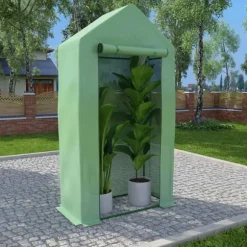 Växthus med stålram och PE-nättyg – Skydd för frukt och grönsaker | Storlek: 1x0,5x1,9 m | Yta: 0,5 m²
