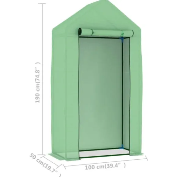 Växthus med stålram och PE-nättyg – Skydd för frukt och grönsaker | Storlek: 1x0,5x1,9 m | Yta: 0,5 m²