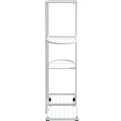 Växtställ på hjul - 4 hyllor för växter och dekoration | Färg: Vit | Storlek: 44x23x80 cm
