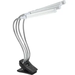 96W LED Grow Lamp LCD Display 4 Head 360° Justerbar Sølv Plant Grow Light til drivhus 100‑240VUK stik