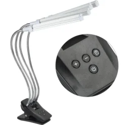 96W LED Grow Lamp LCD Display 4 Head 360° Justerbar Sølv Plant Grow Light til drivhus 100‑240VUK stik
