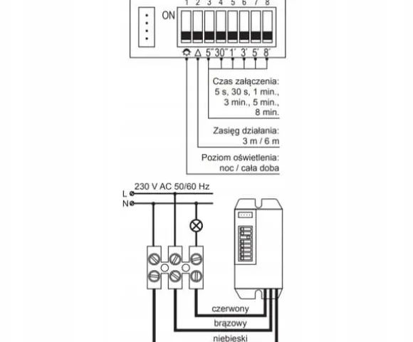 800W PIR 120/360 graders miniature bevægelsessensor med MCR08 sonde