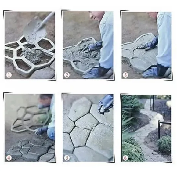 Walk Maker Genanvendelig Betonsti Plastbelægningsform Stenstøbning Belægningssten til Græsplæne Have