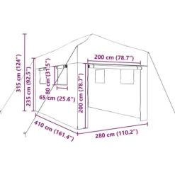 Walk-in drivhus med stålramme - Industrielt design | Størrelse: 280x410x315 cm | Farve: Grøn